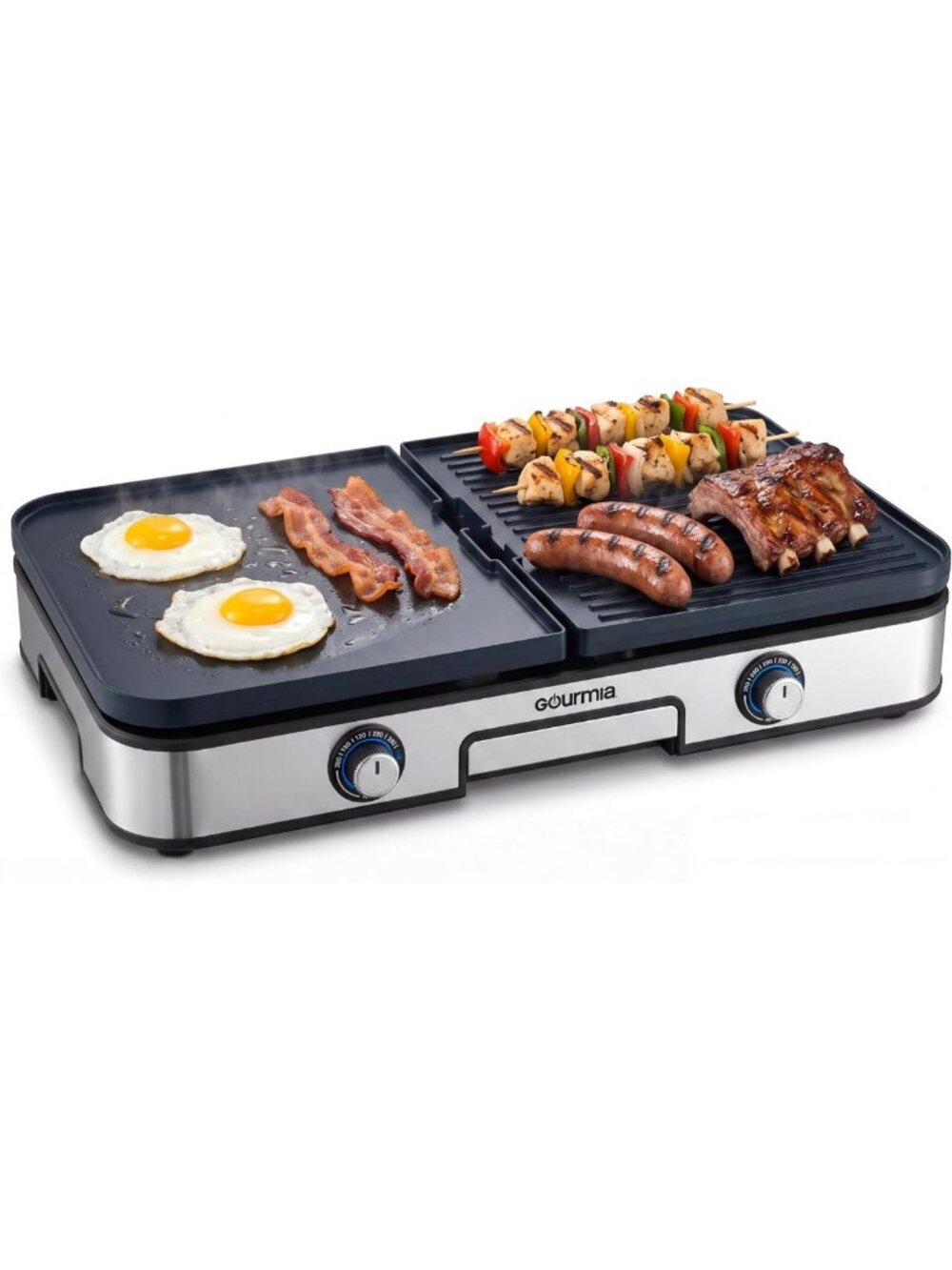 Reversible Nonstick Electric Grill & Griddle with Ceramic Plates - Versatile